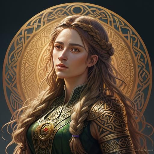 Celtic Warrior Queen in Mystical Forest