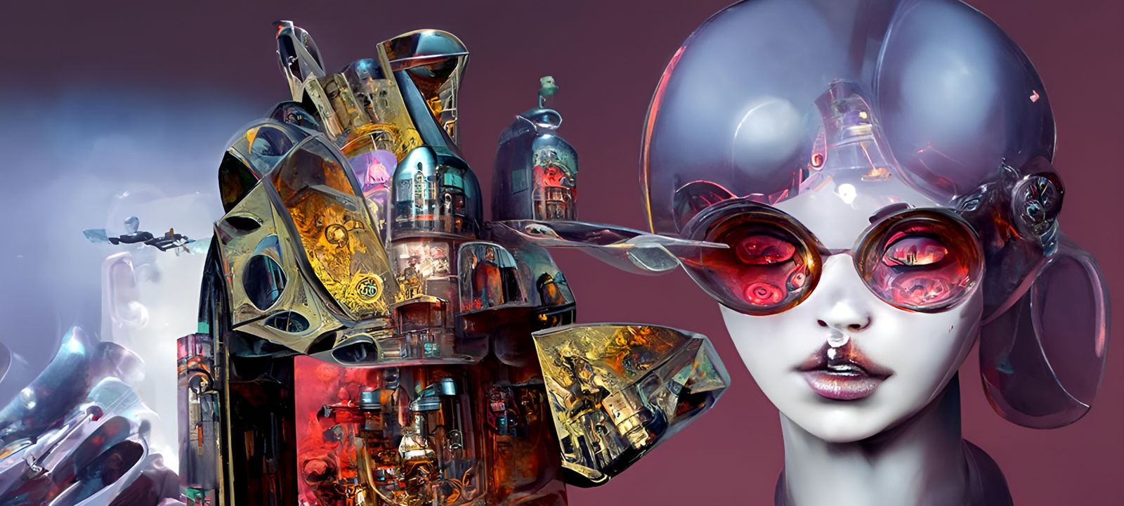 Dieselpunk Apothecary in Hellish City, Film Noir Style