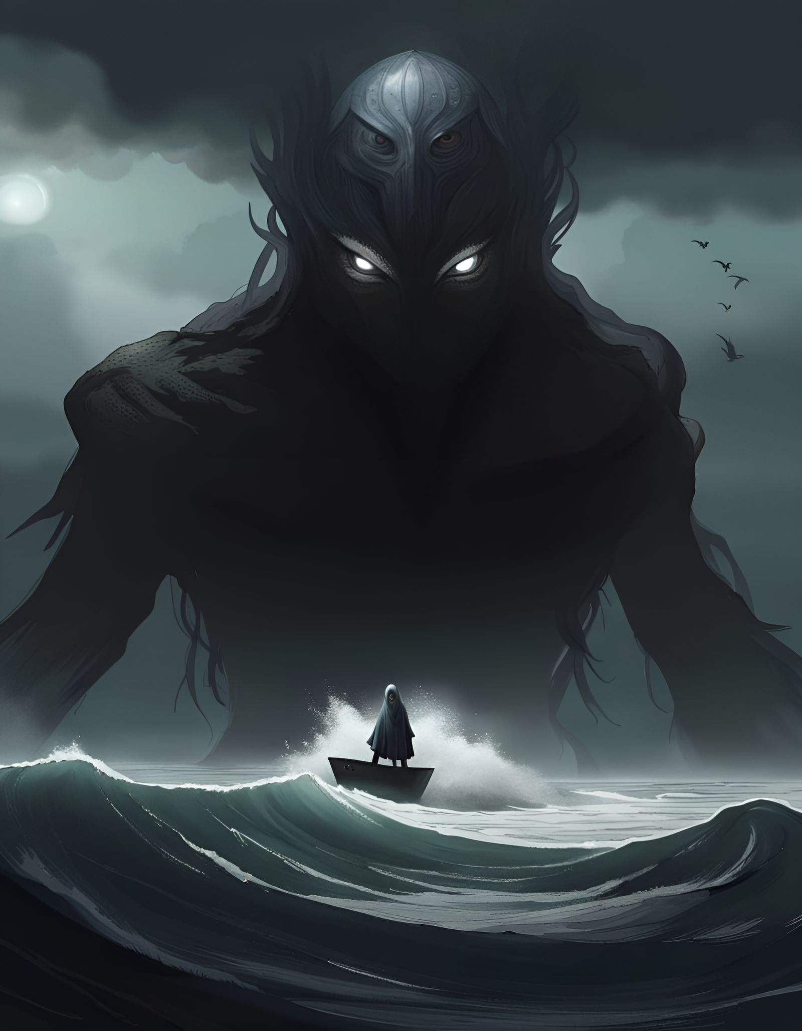 Terrifying Faceless Giant Emerges from the Sea