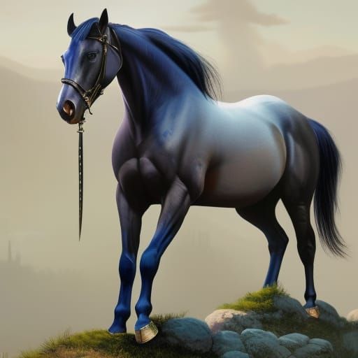 Realistic 1800s Horse: Detailed Matte Painting