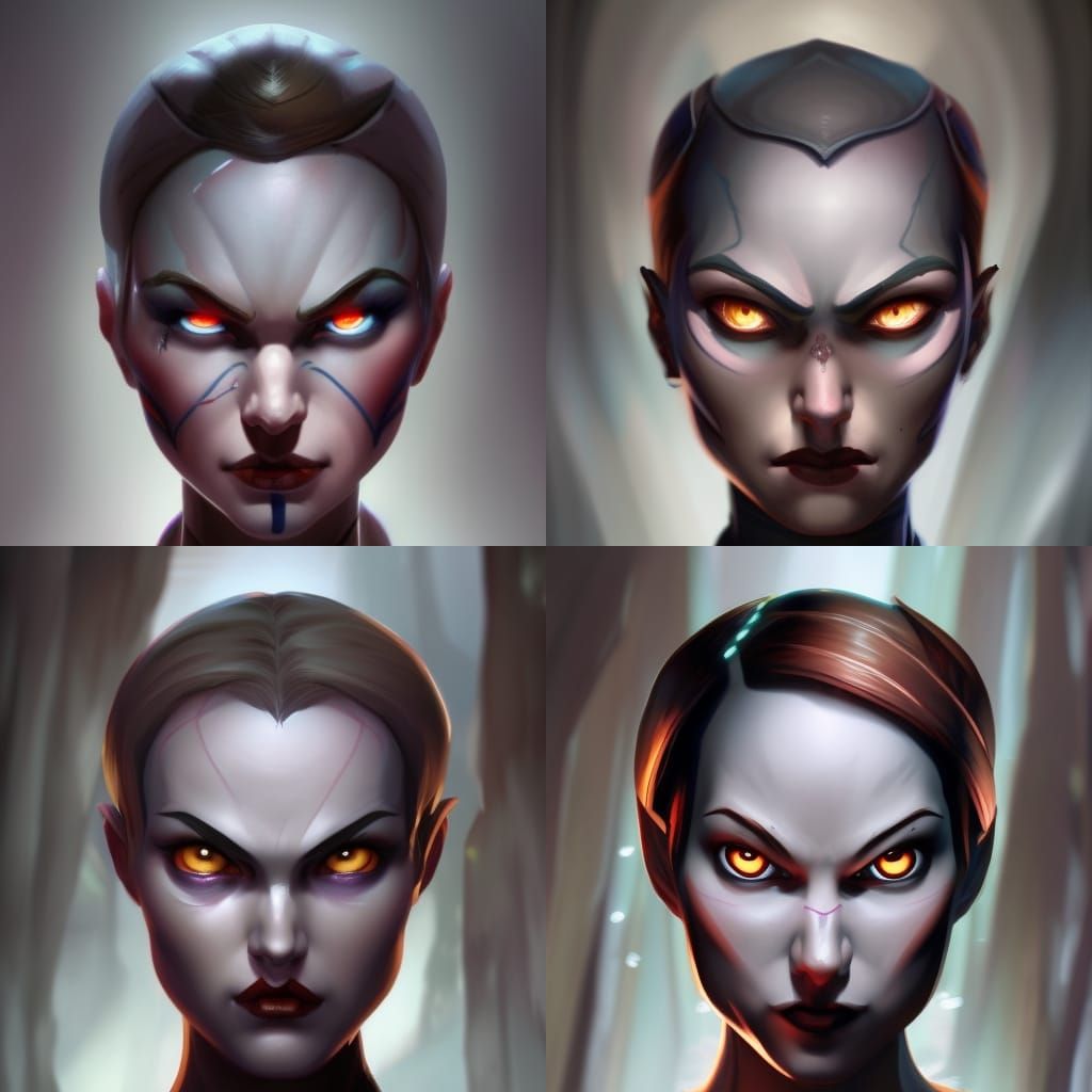 Asajj Ventress Portrait in Hyperdetailed Digital Art