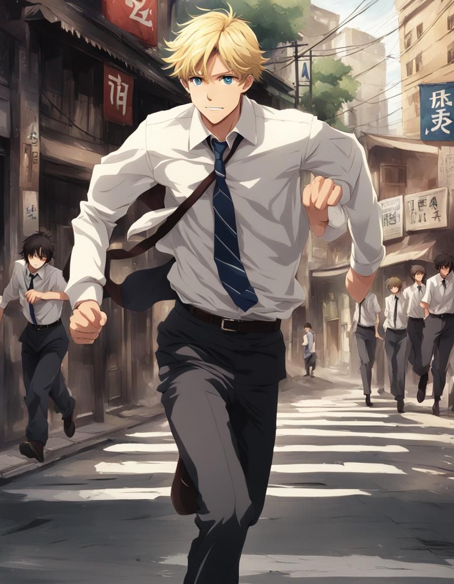 Teen Missionary Running: Anime Style Image