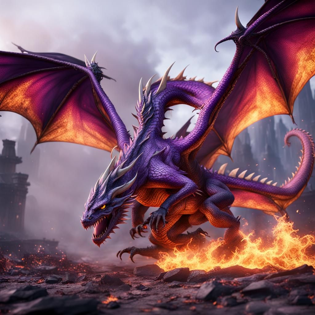 Epic Dragon Battle in Detailed Matte Painting