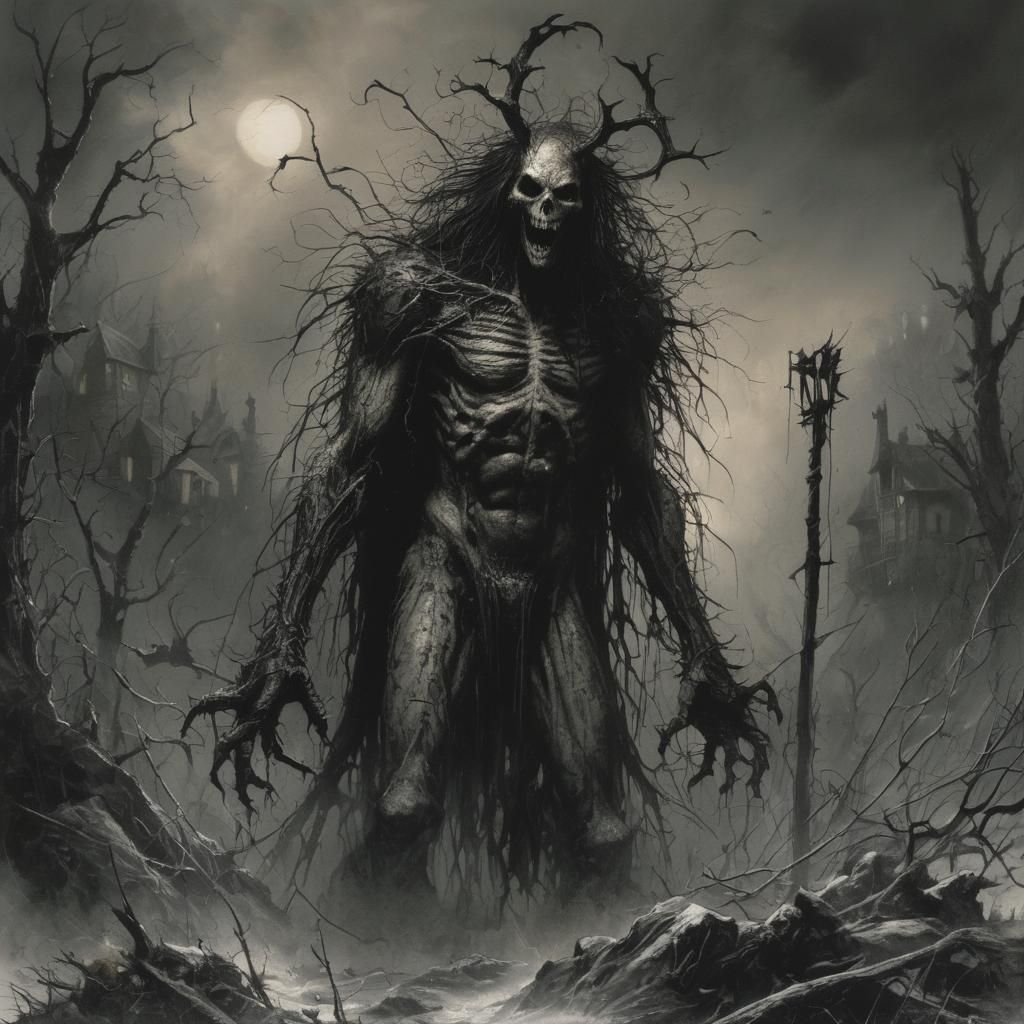 Grimdark Scene in Combined Art Styles