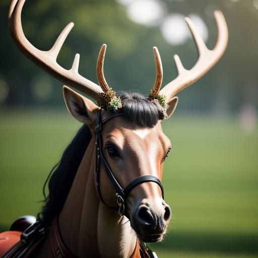 Edwardian Woman with Antlers Rides Bicycle in Hyde Park