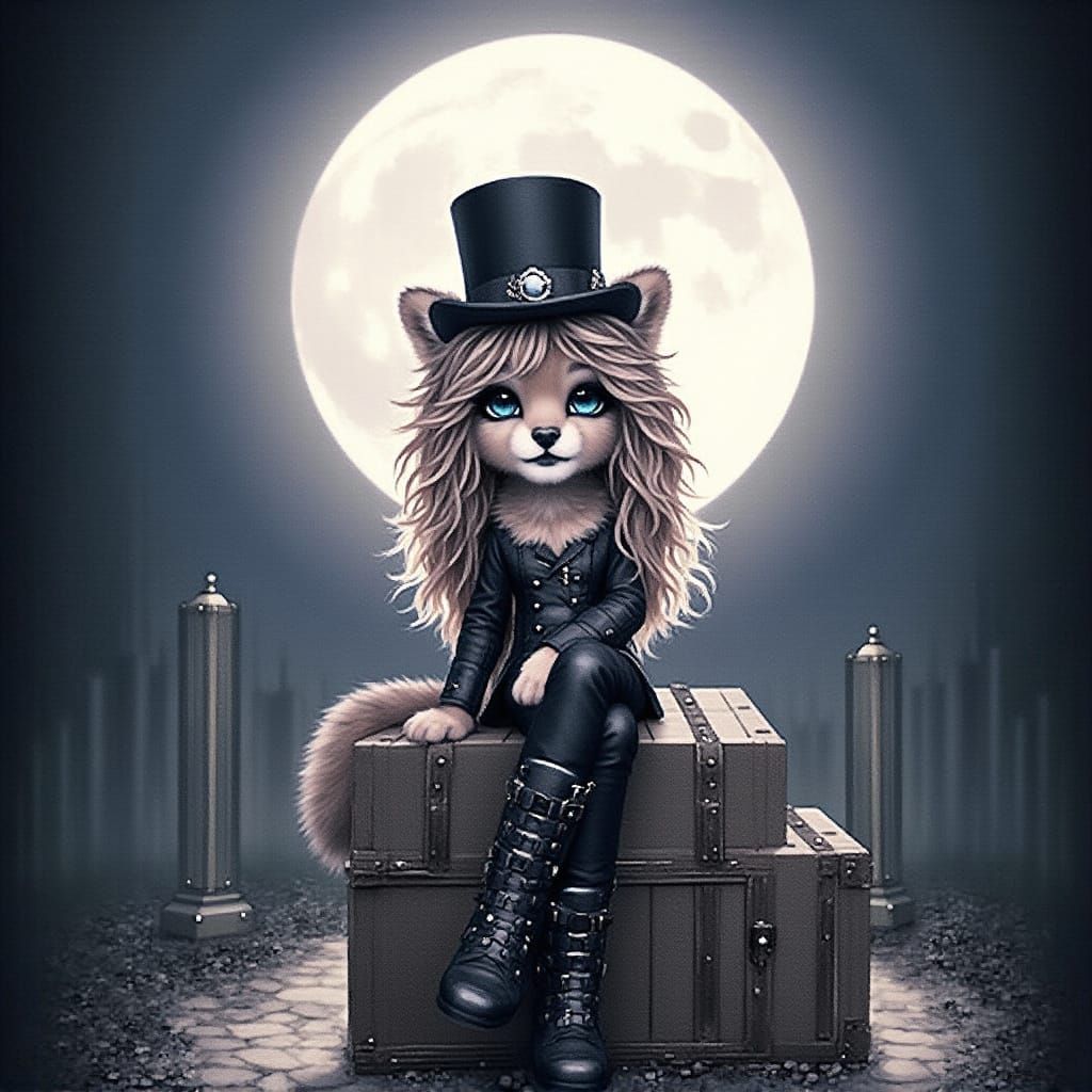 Gothic Felines Meet Snailington: A Unique AI Fusion