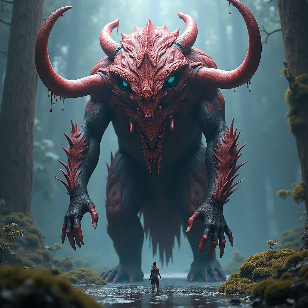 Fantastical Golem: Detailed Matte Painting