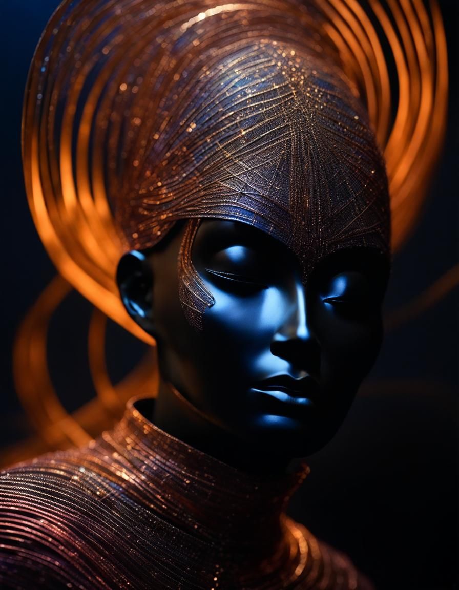 Nanoluminescent Optic Fibre Sculpture in Byzantian Colorway