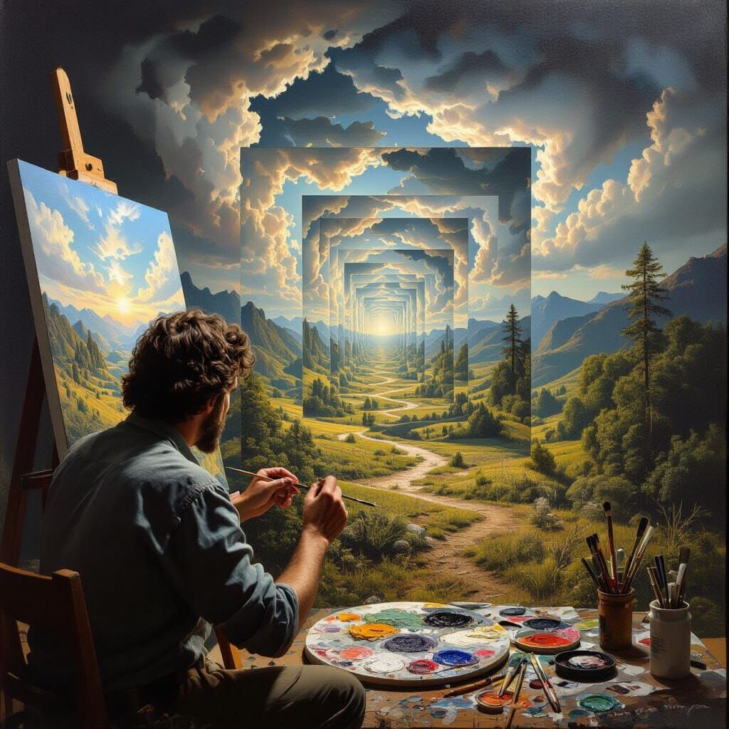 Infinite Artistry: Recursive Painting in Hyperrealistic Styl...