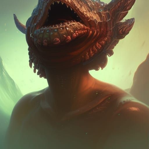 Chibi Leviathan Portrait in Detailed Concept Art Style