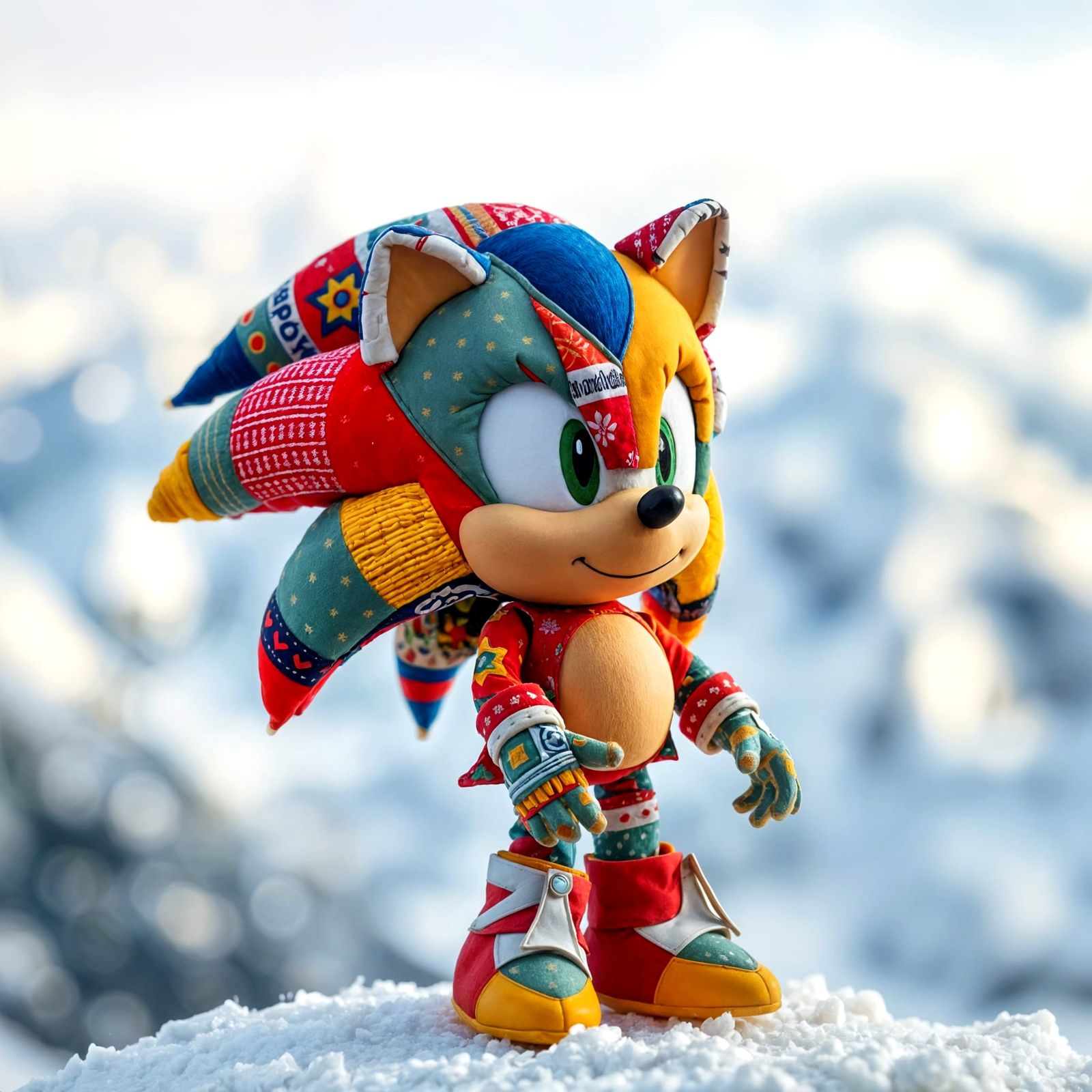 Sonic the Hedgehog in Vibrant Patchwork