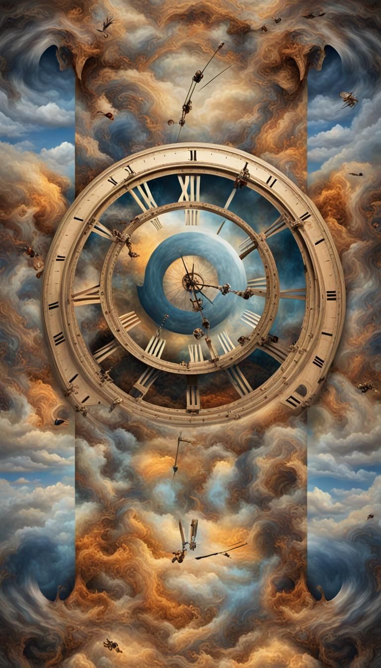 Surreal Image of Non-Linear Time and Intersecting Moments