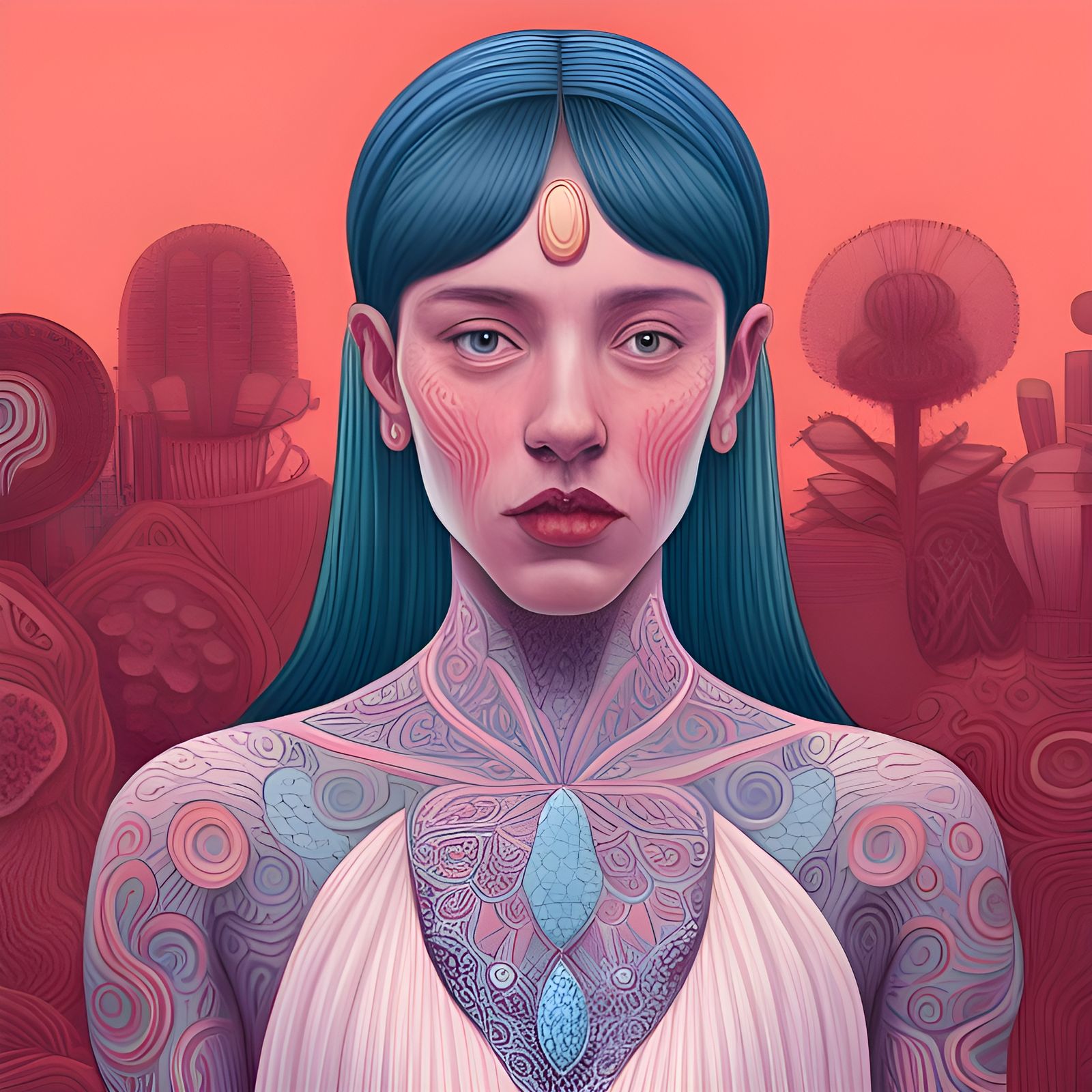 Ornate Lace Monster in Fashion Magazine Style