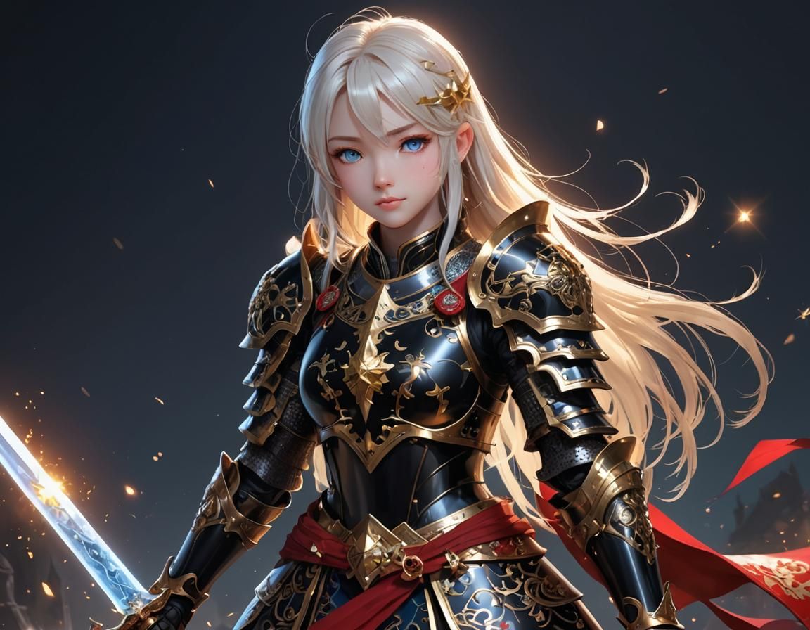 Cosmic Knight: Anime Girl in Shining Armor