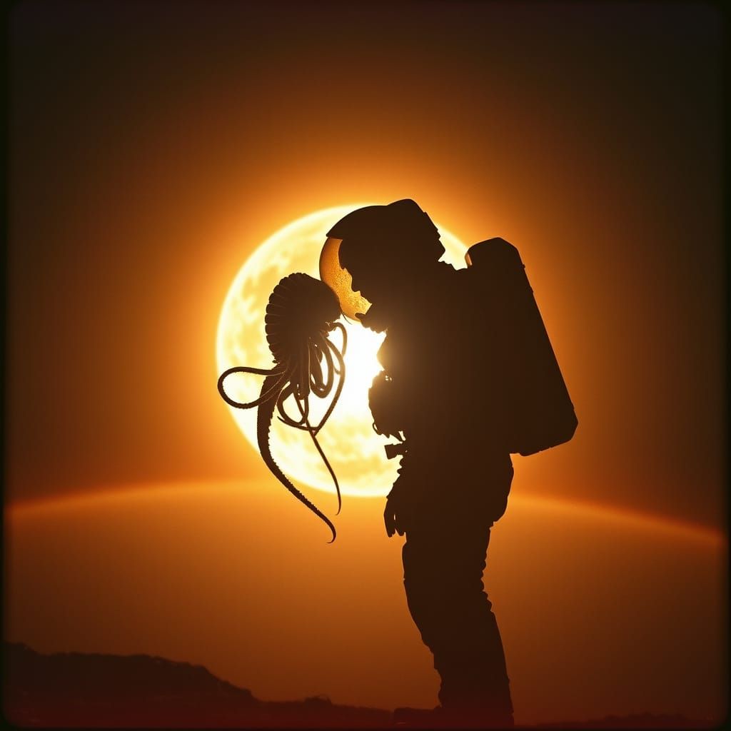 Astronaut Consumed by Parasite in Cinematic Film Still