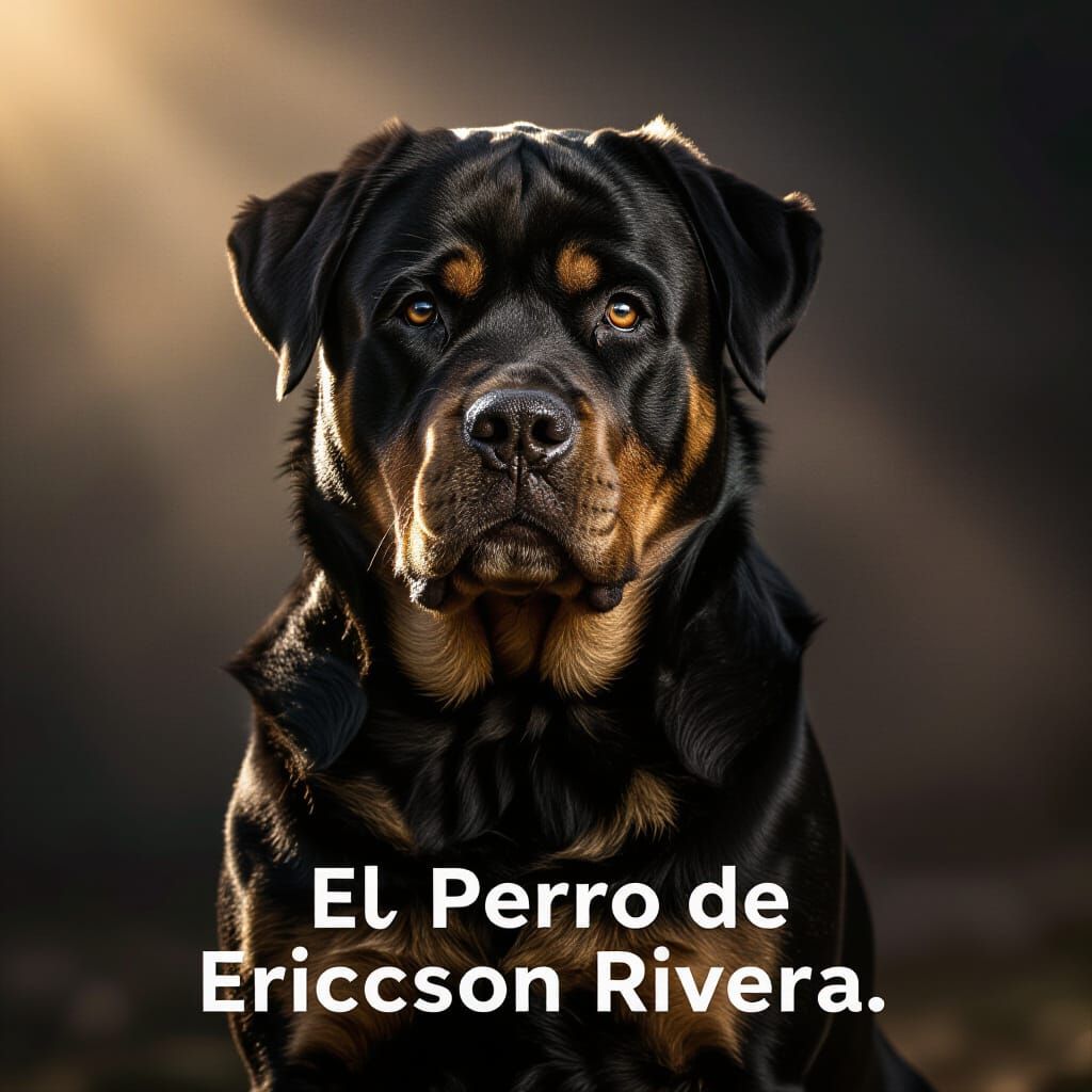 Powerful Rottweiler in Dramatic Golden Hour Light