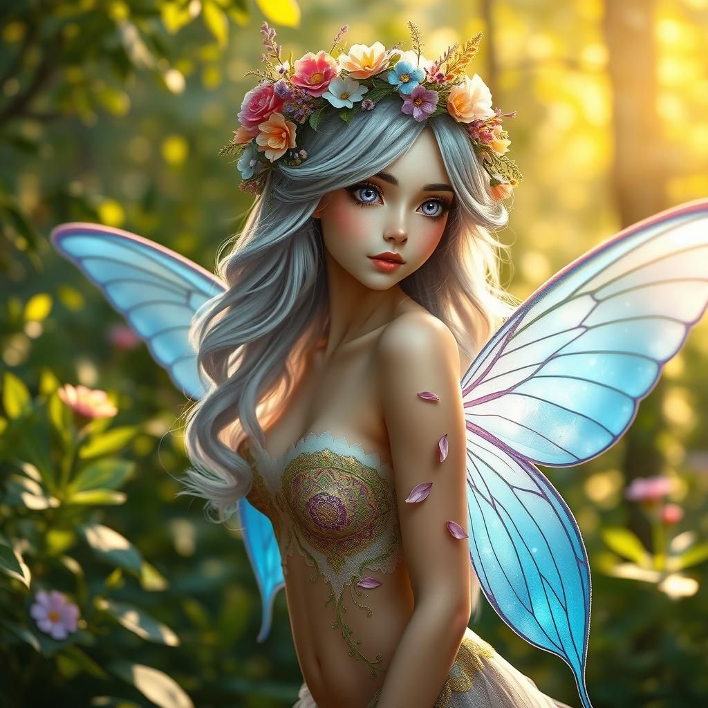 Ethereal Forest Fairy with Glowing Wings