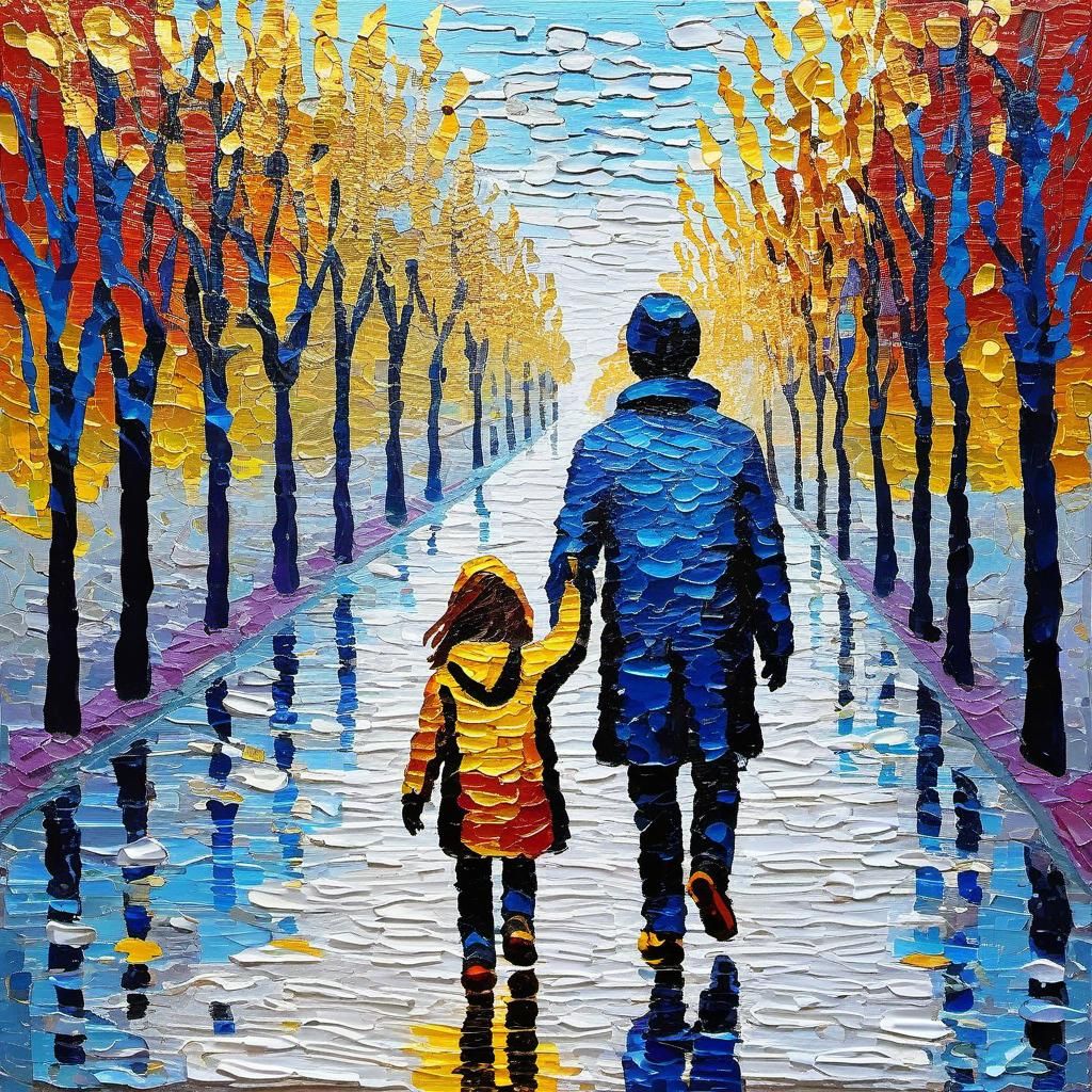 Abstract Impressionistic Masterpiece with Gilded Elements