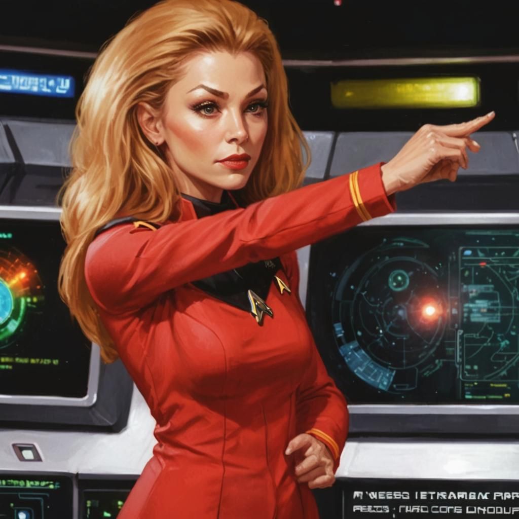 Lieutenant M'Ress on USS Enterprise Bridge