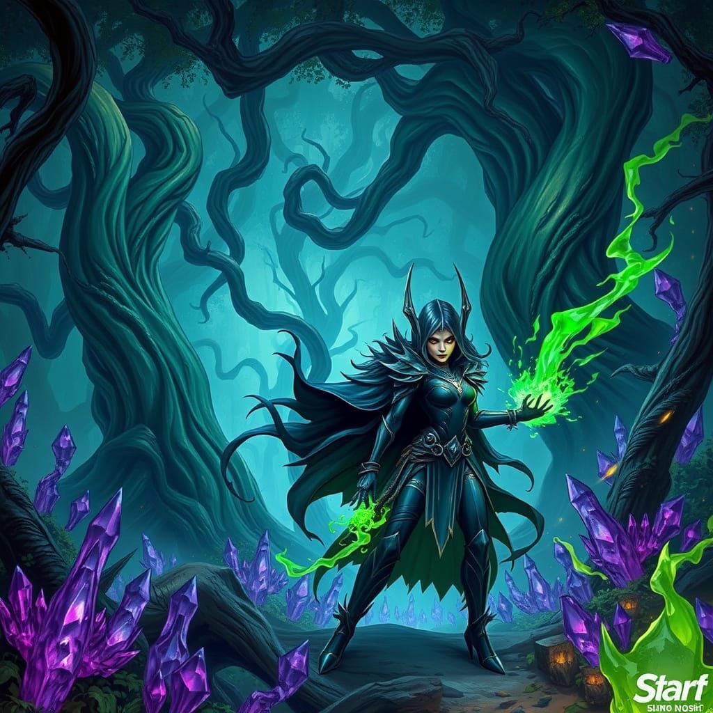 Mystical Forest Under Attack by Dark Magic