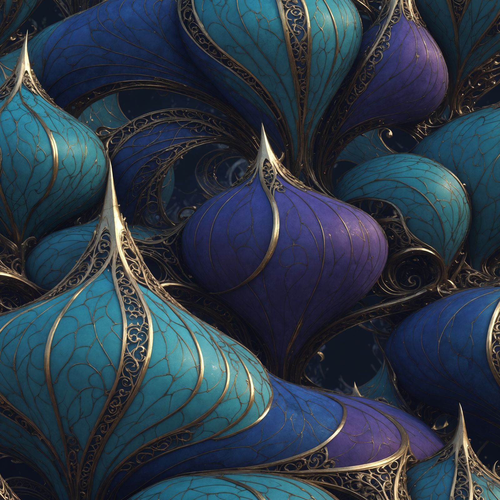 Golden Steampunk Orbs Ascend into the Night