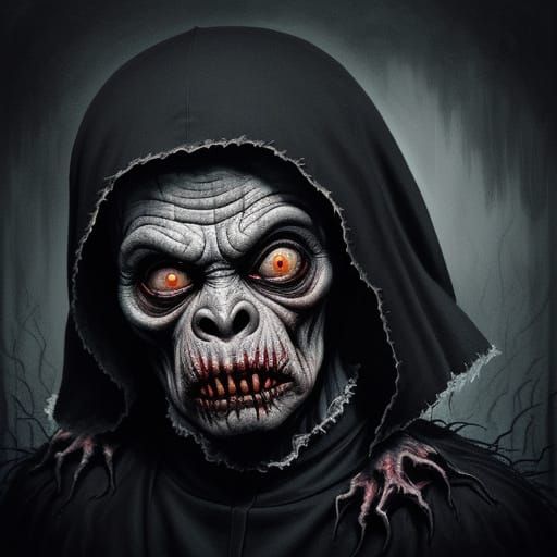 Elderly Zombie Nun Terrorizes Crying Zombie Toddler