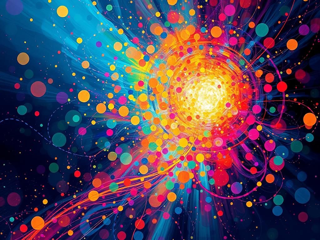 Abstract Art in Impressionistic Pointillism Style