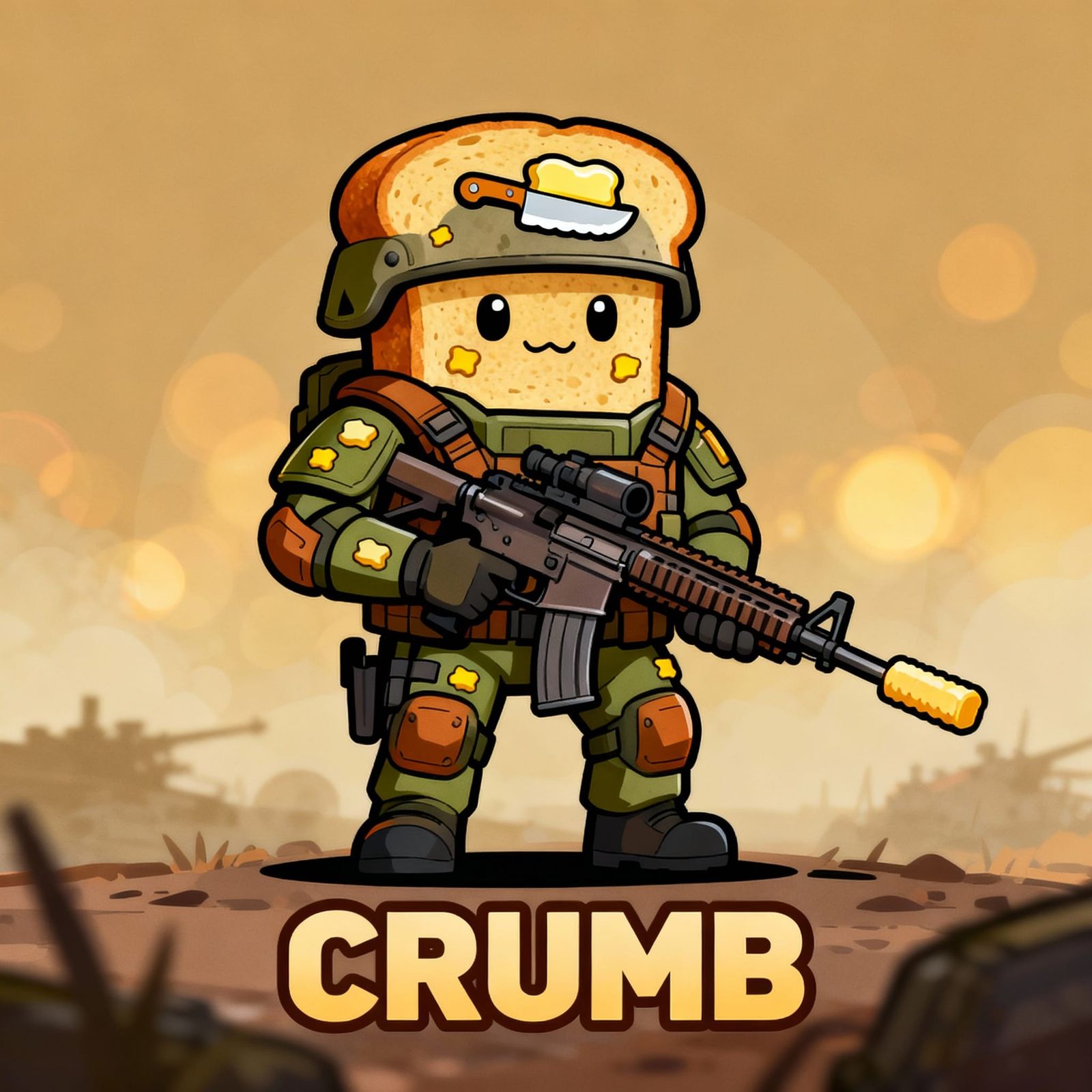 Tactical Toast Soldier in Military Gear