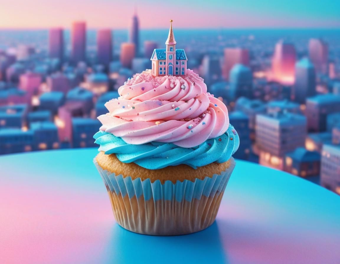 Cupcake City: Ethereal Pop Art in Pastel