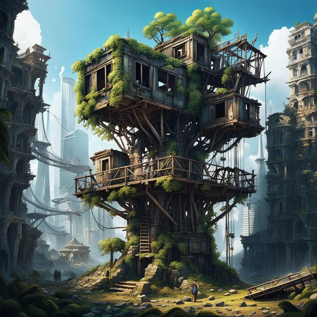 Post-apocalyptic treehouse