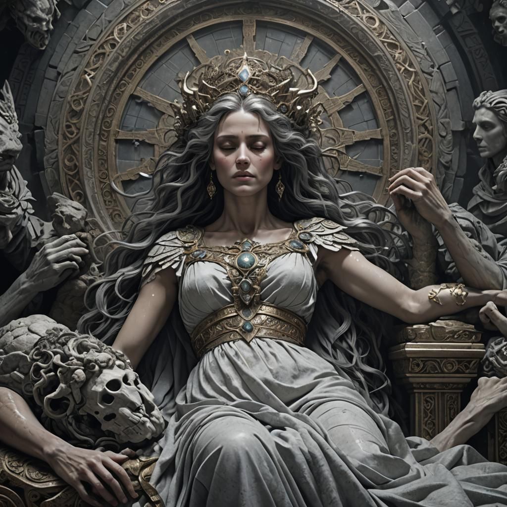 Goddess on Deathbed: Epic Digital Matte Painting