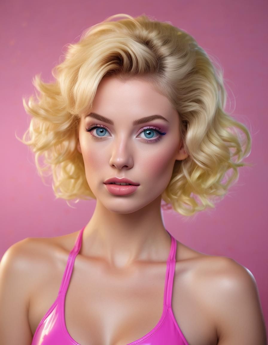 Hyperrealistic Barbie Portrait in Pastel Colors