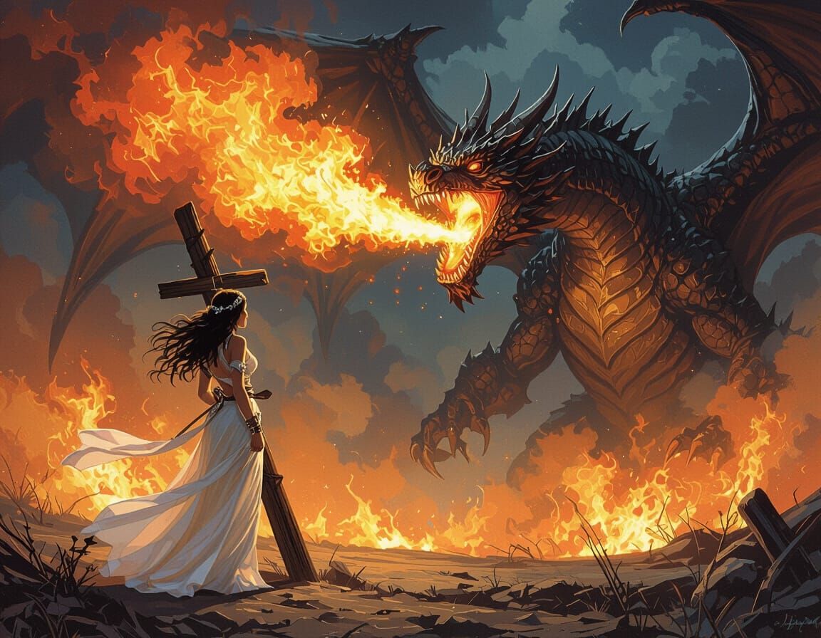 Epic Dragon Emerges to Confront 80s Maiden