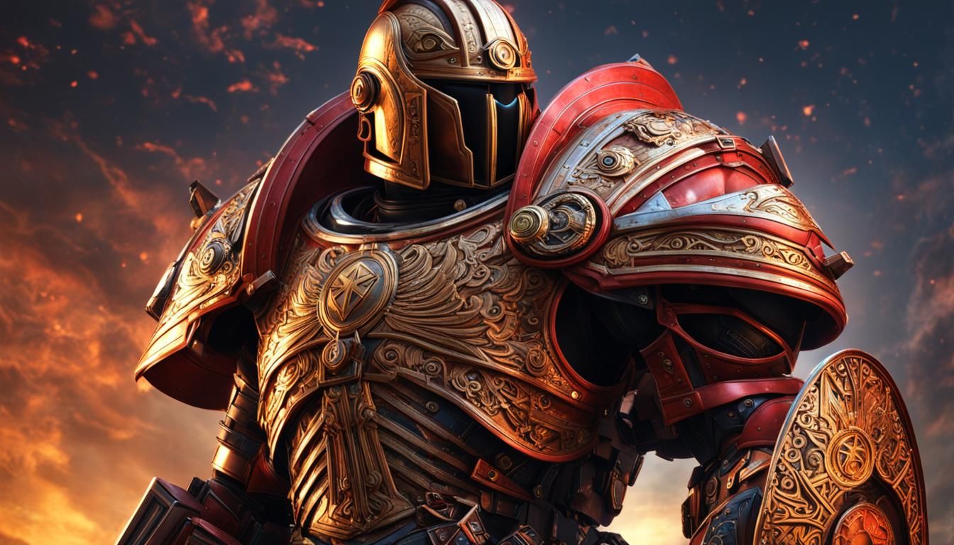 Futuristic Roman Centurion Space Marine in Powered Armor