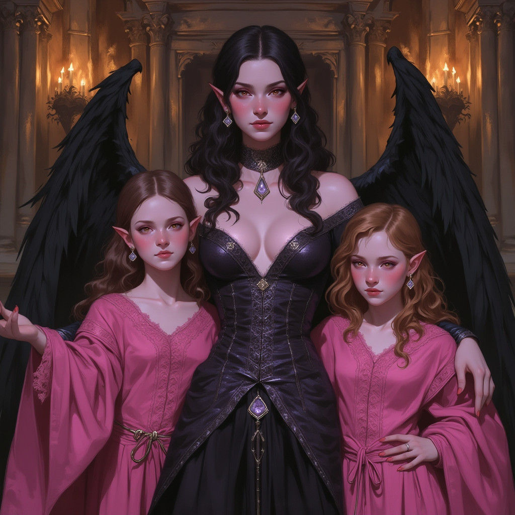 High Fashion Stepmother in Dark Fantasy Style