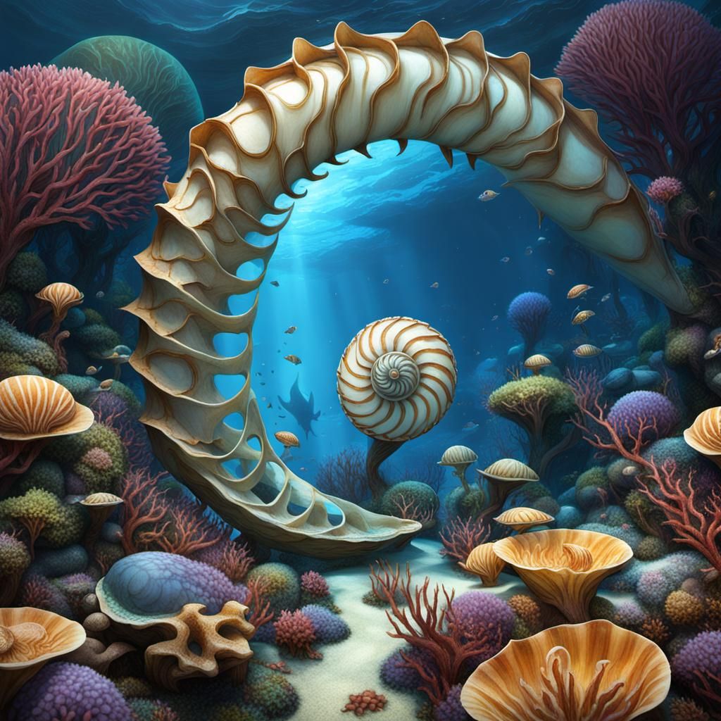 Epic Landscape with Nautilus