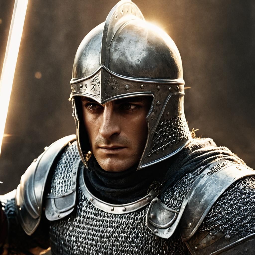 Epic Medieval Knight in Intense Sword Fight