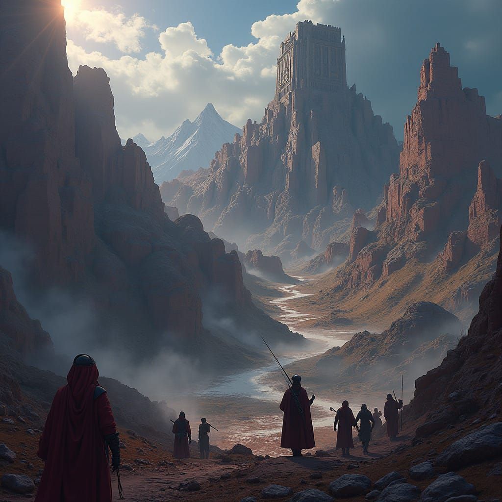 Surreal Biblical Scene Unfolds with Fantastical Detail in De...