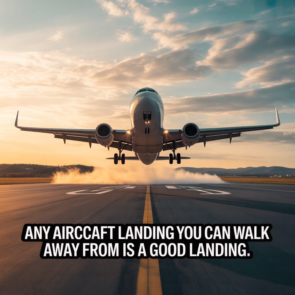 Aircraft Landing: A Humorous Aviation Quote