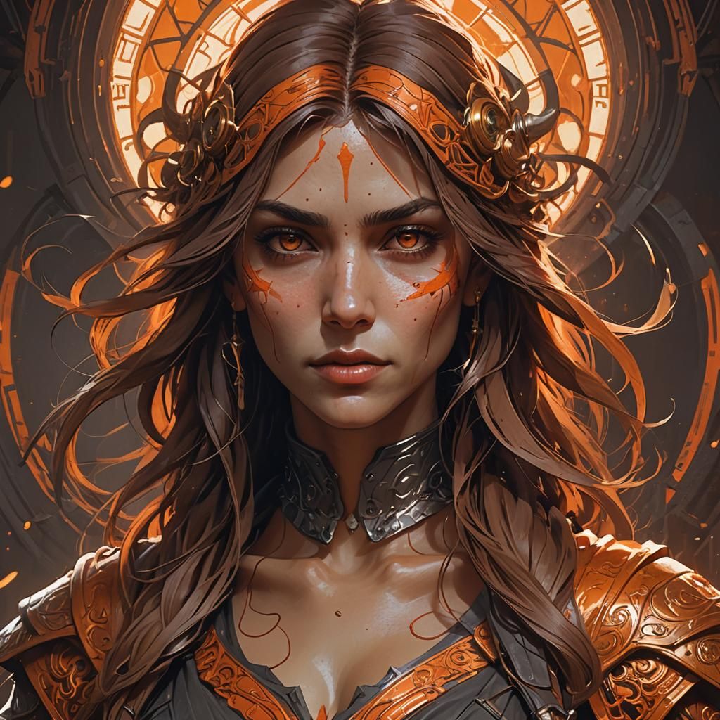 Assassin Portrait in Dynamic Lighting, Art Nouveau Style