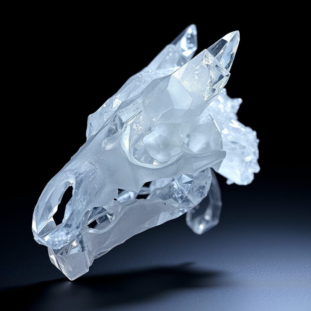 Crystal Quartz Skull in Mystical, Dreamlike Beauty