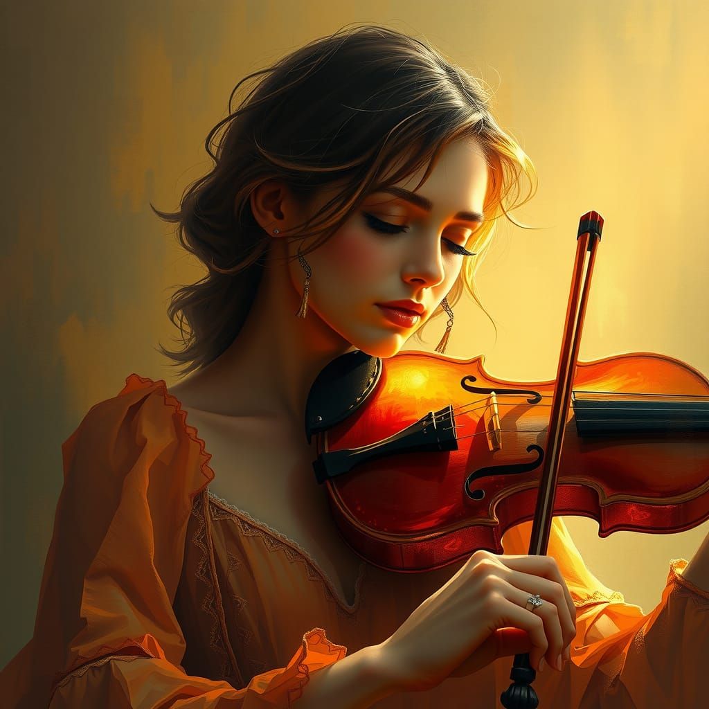 Woman in Serene Melancholy, Lost in Music