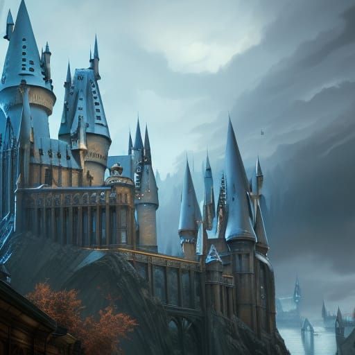 Hogwarts Castle: Dark Fantasy Concept Art