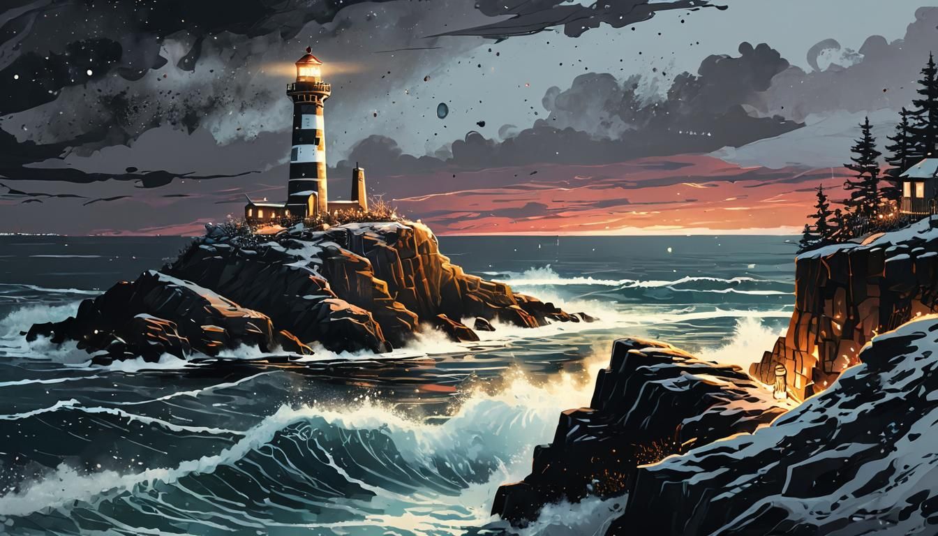 Festive Lighthouse Radiates Holiday Cheer