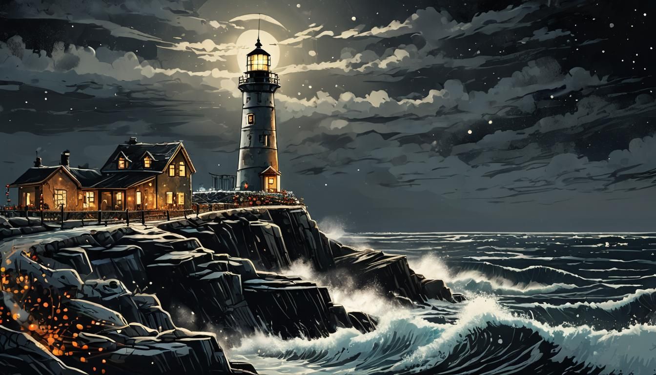 Festive Lighthouse Radiates Holiday Cheer