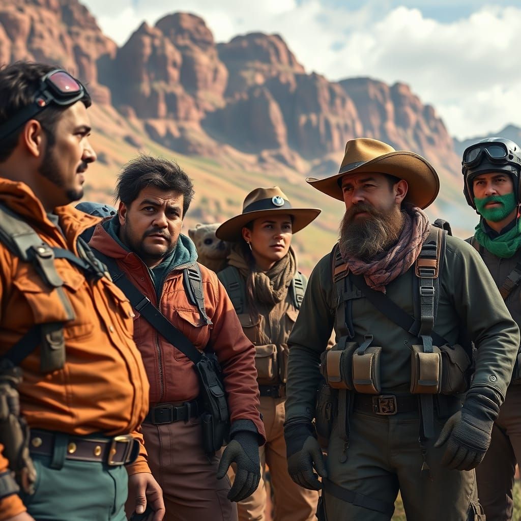 Team Bravo in an Earthy Landscape: A Cinematic Adventure