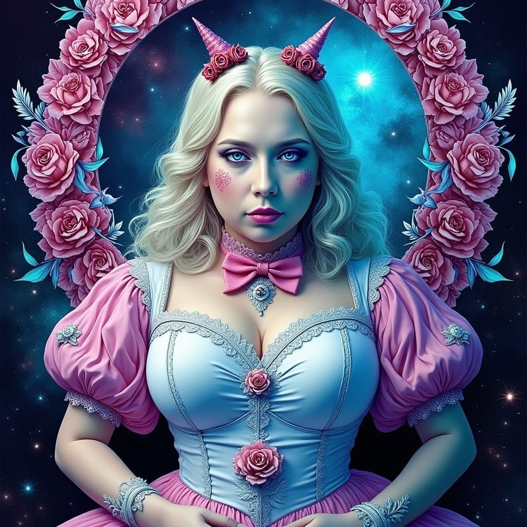 Ethereal Fantasy Portrait of a Plus-Sized Alice in Wonderlan...