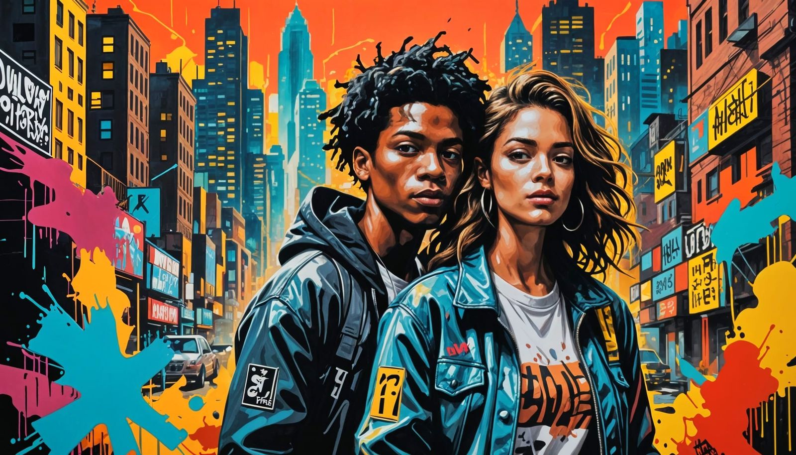 Tommy and Gina in Vibrant Street Art