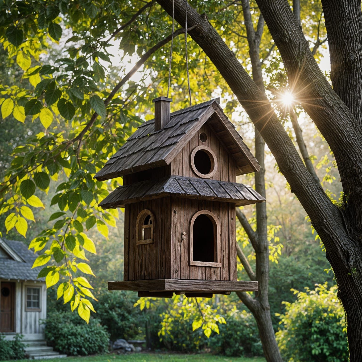 Cinematic Birdhouse in Sunlight