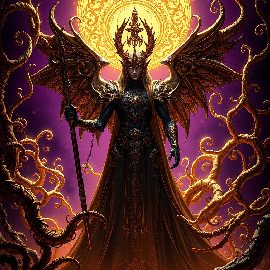 Midas in Mystical Realm: Dark Fantasy Art Nouveau